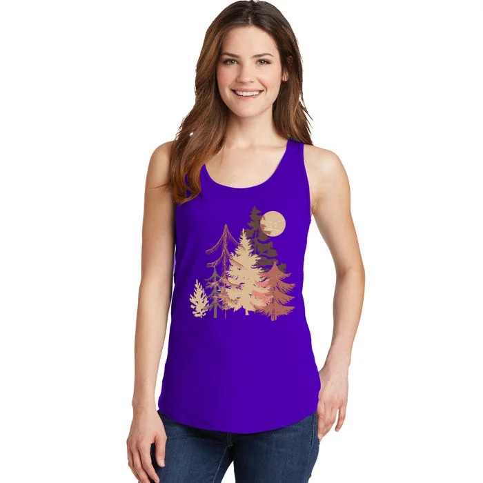 Cute Vintage Boho Pinetree Forest Ladies Essential Tank