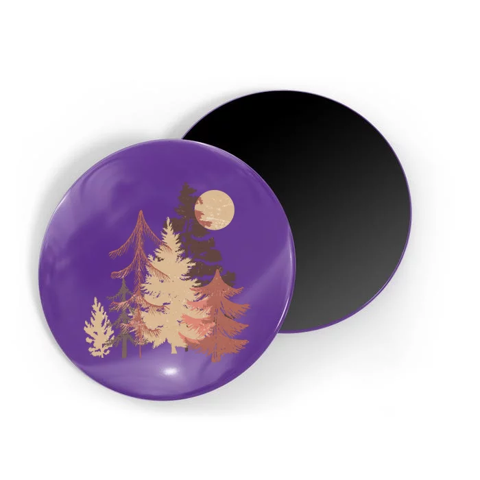 Cute Vintage Boho Pinetree Forest Magnet