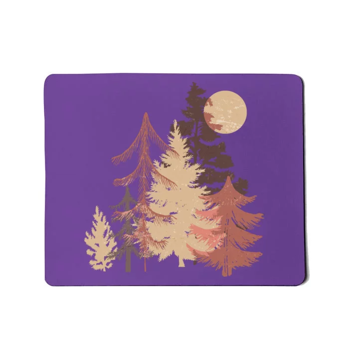 Cute Vintage Boho Pinetree Forest Mousepad