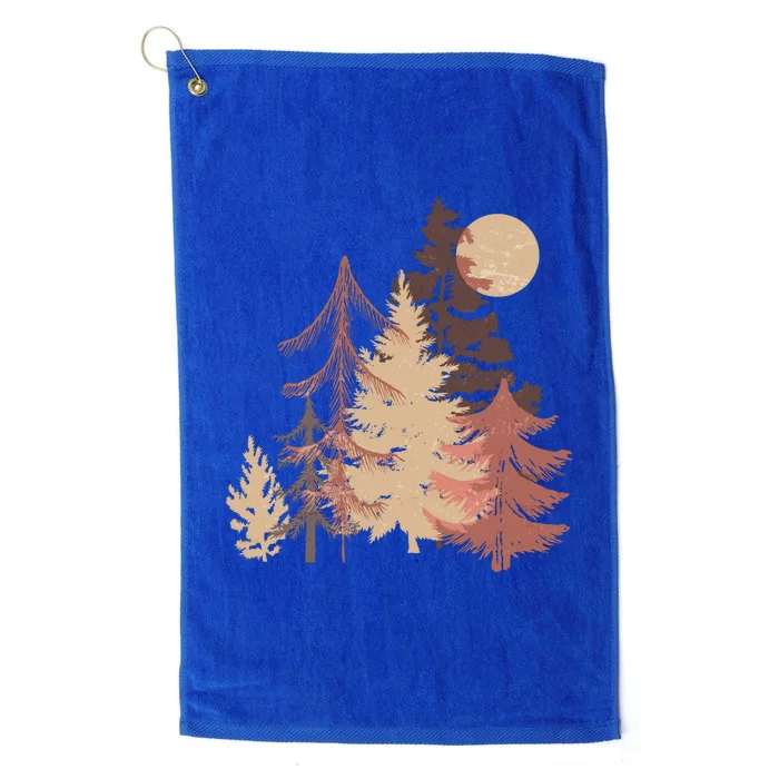 Cute Vintage Boho Pinetree Forest Platinum Collection Golf Towel