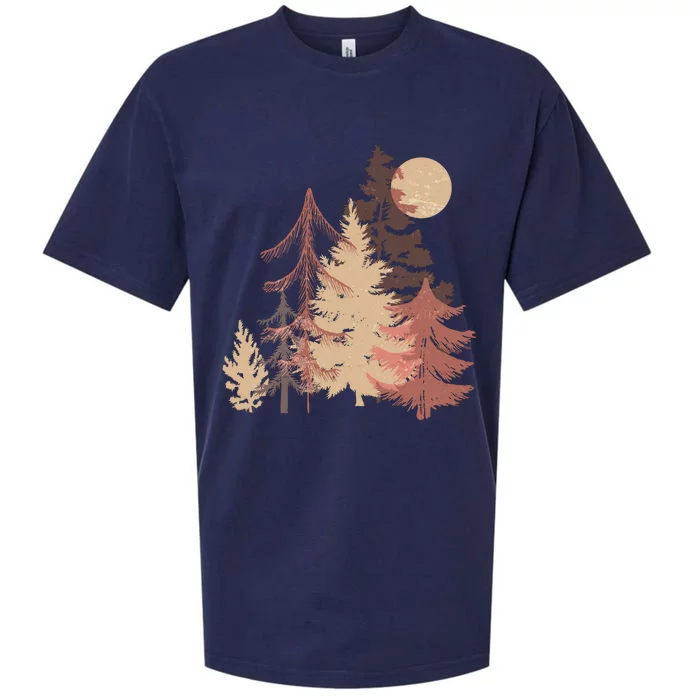 Cute Vintage Boho Pinetree Forest Sueded Cloud Jersey T-Shirt