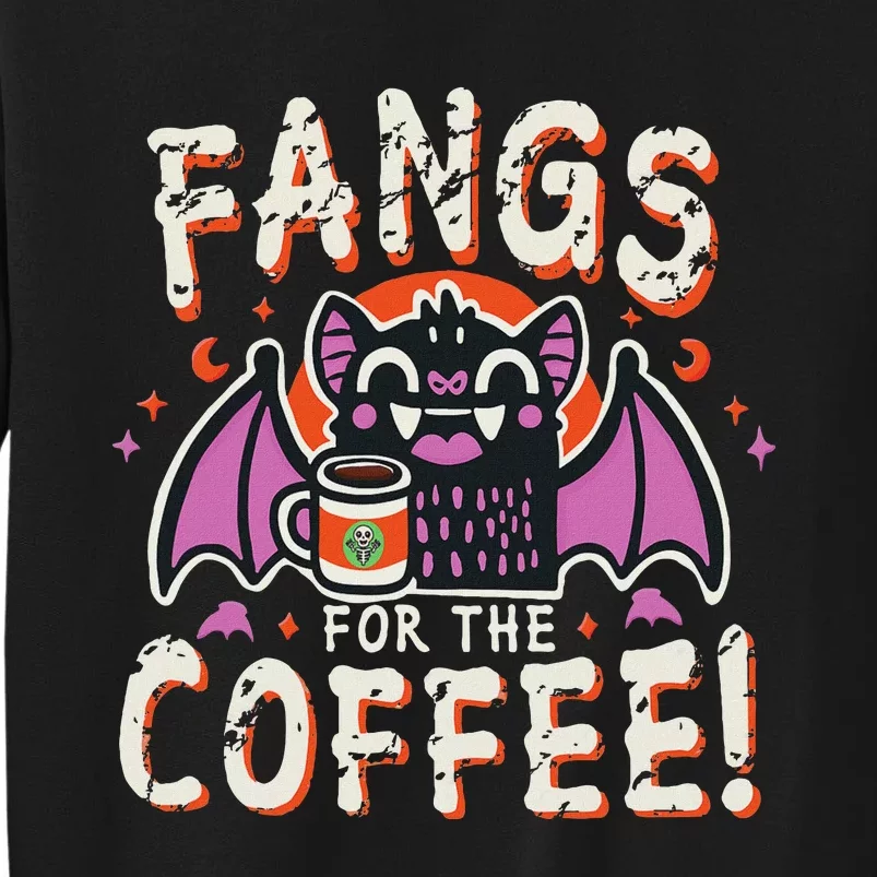 Cute Vampire Bat Fangs For The Coffee! Halloween Sweatshirt