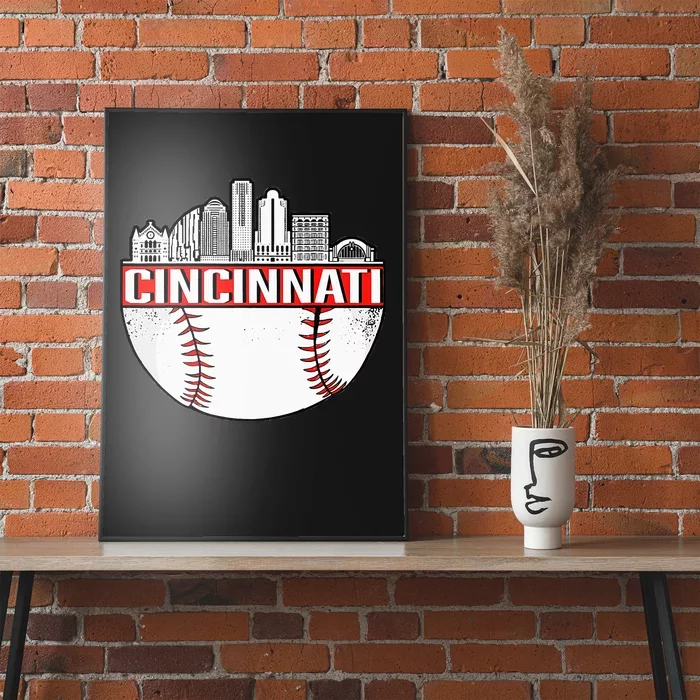 Cincinnati Vintage Baseball Distressed Gameday Retro Poster