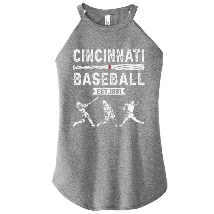 Cincinnati Vintage Baseball Lover Women’s Perfect Tri Rocker Tank