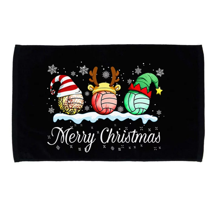 Christmas Volleyball Ball Santa Hat Funny Sport Xmas Microfiber Hand Towel