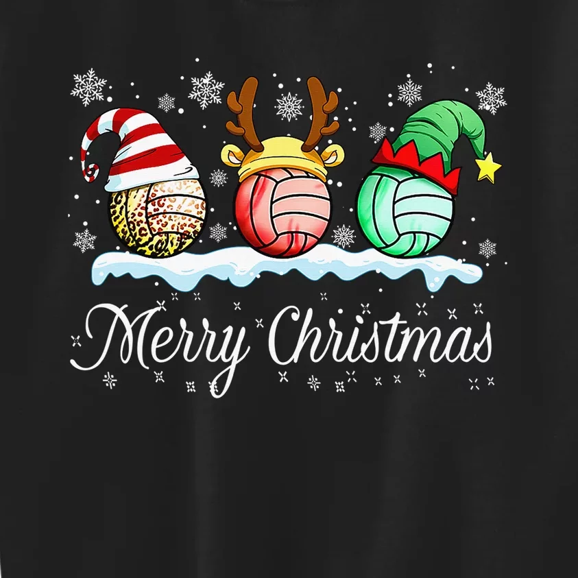 Christmas Volleyball Ball Santa Hat Funny Sport Xmas Kids Sweatshirt