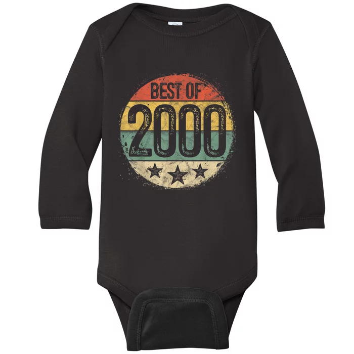 Circular Vintage Best of 2000 23 Year Old Gift 23rd Birthday Baby Long Sleeve Bodysuit