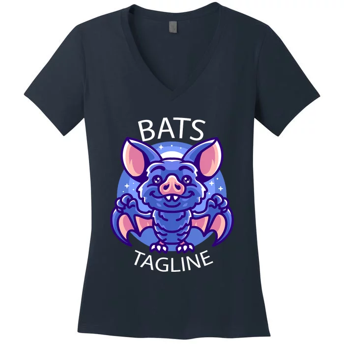 Cute Vampire Bats Women's V-Neck T-Shirt