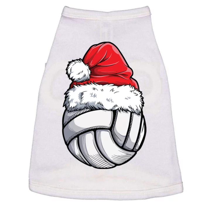 Christmas Volleyball Ball Santa Hat Funny Sport Xmas Girl Premium Doggie Tank