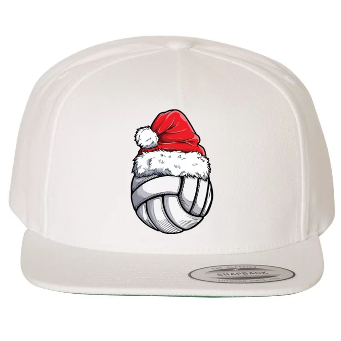 Christmas Volleyball Ball Santa Hat Funny Sport Xmas Girl Premium Wool Snapback Cap