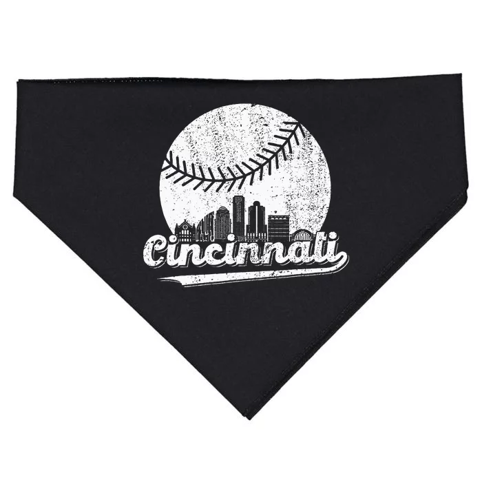 Cincinnati Vintage Baseball Distressed USA-Made Doggie Bandana