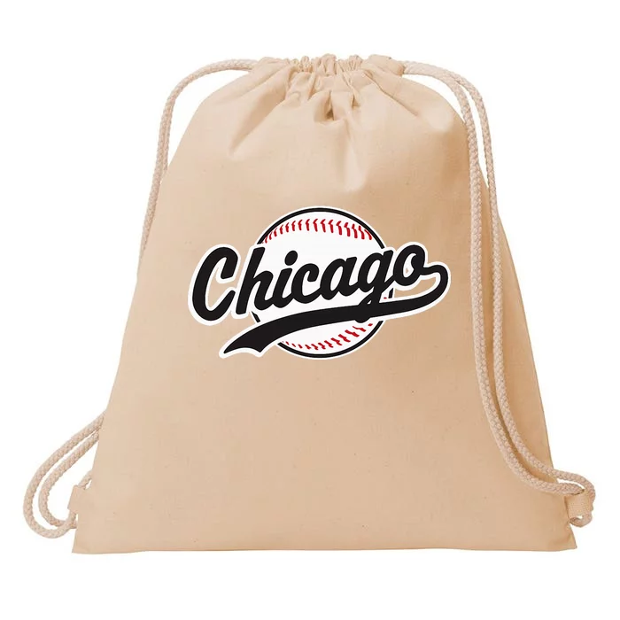 Chicago Vintage Baseball Throwback Drawstring Bag