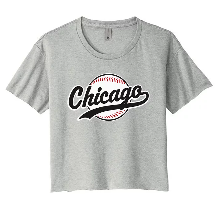 Chicago Vintage Baseball Throwback Women's Crop Top Tee