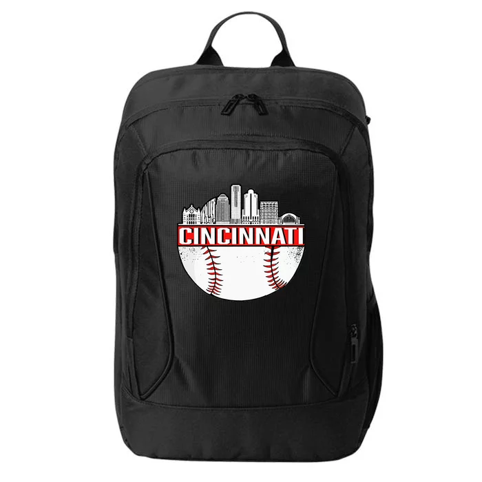 Cincinnati Vintage Baseball Tee Distressed Gameday Retro City Backpack