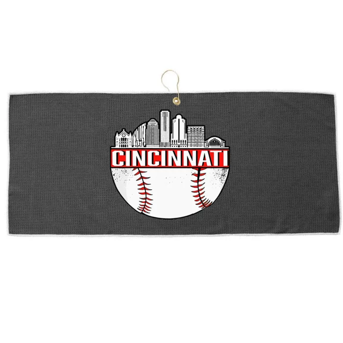 Cincinnati Vintage Baseball Tee Distressed Gameday Retro Large Microfiber Waffle Golf Towel