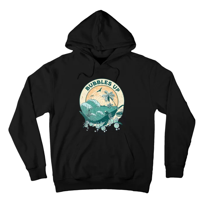 Cool Vintage Bubbles Up Shark Hoodie