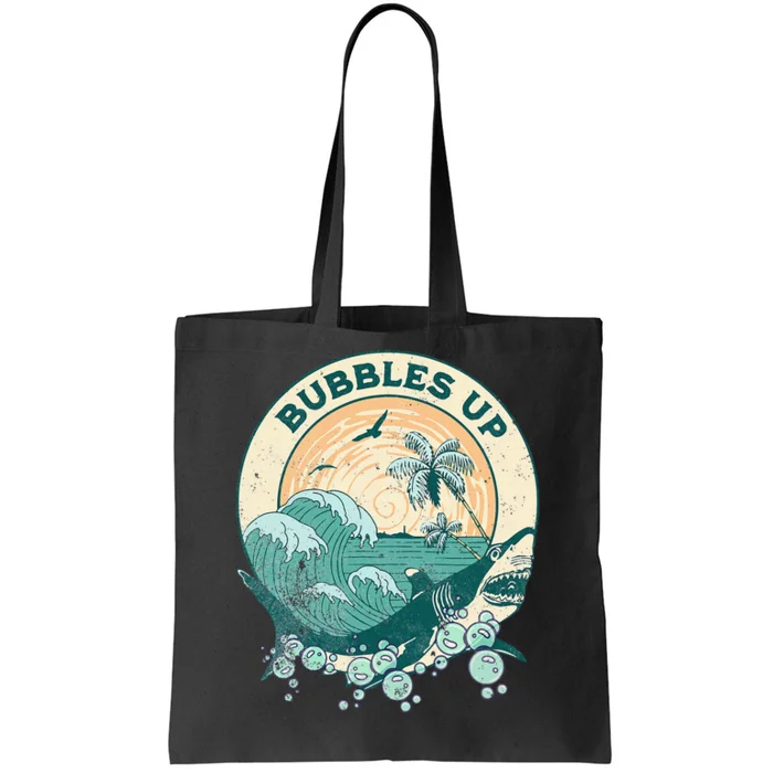 Cool Vintage Bubbles Up Shark Tote Bag