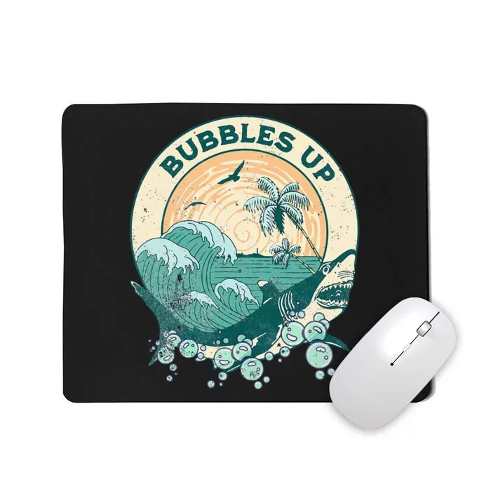 Cool Vintage Bubbles Up Shark Mousepad