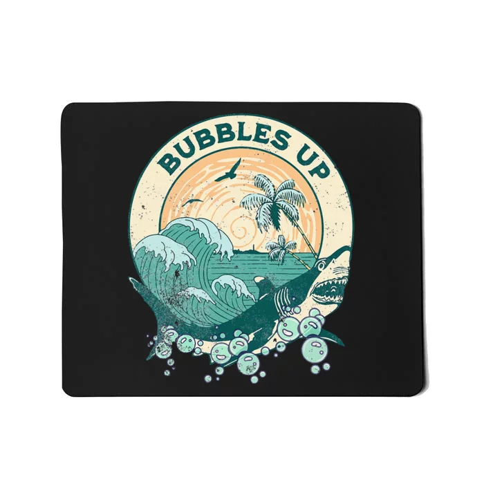 Cool Vintage Bubbles Up Shark Mousepad