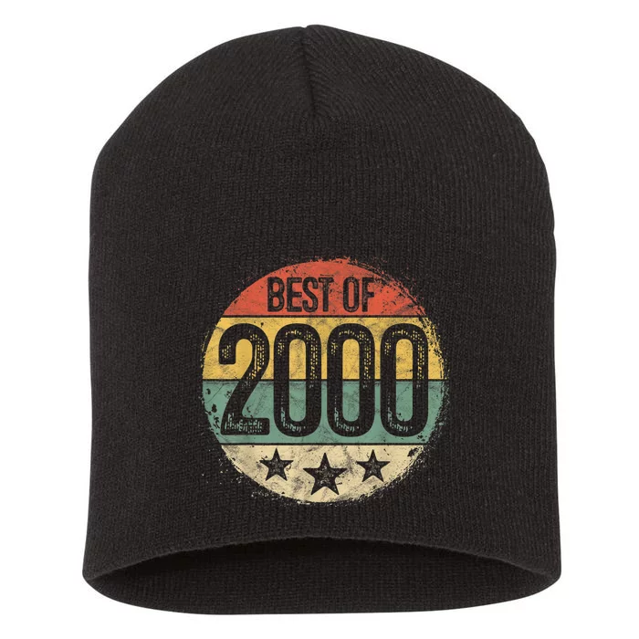 Circular Vintage Best of 2000 23 Year Old Gift 23rd Birthday Short Acrylic Beanie