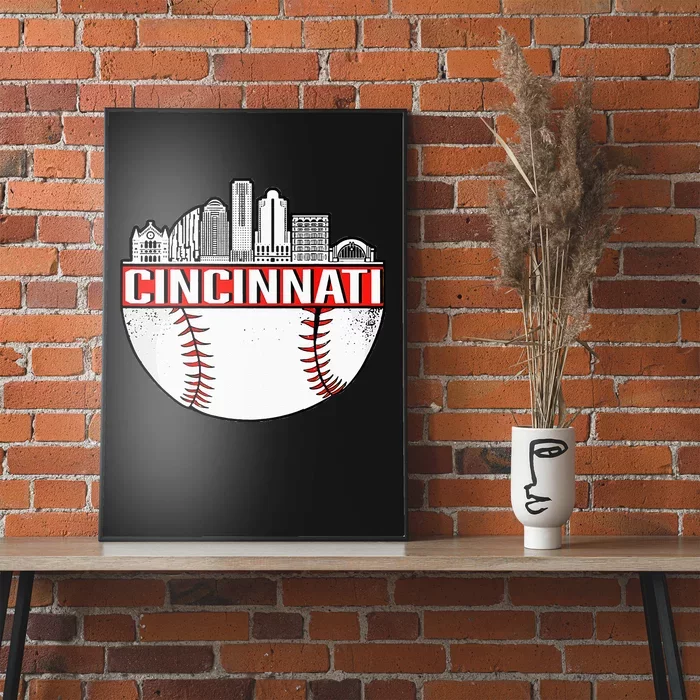 Cincinnati Vintage Baseball Distressed Gameday Retro Poster