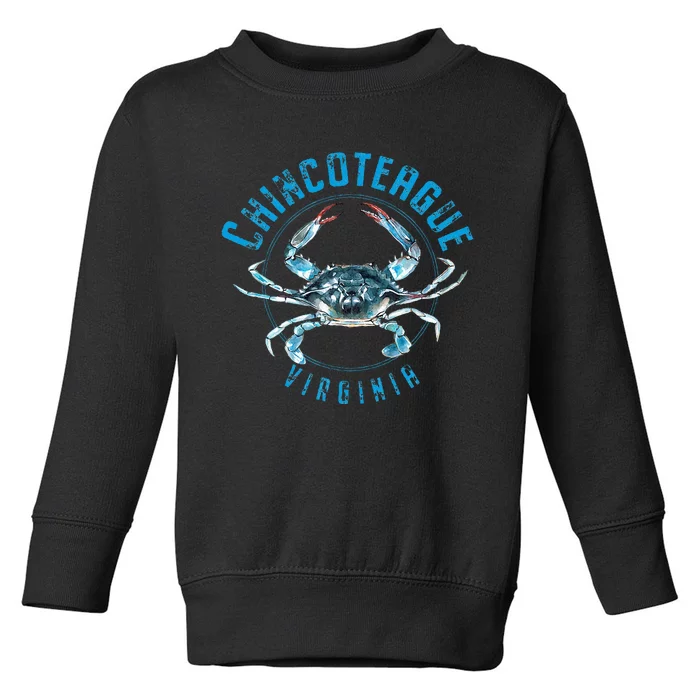 Chincoteague Virginia Blue Crab Design Toddler Sweatshirt