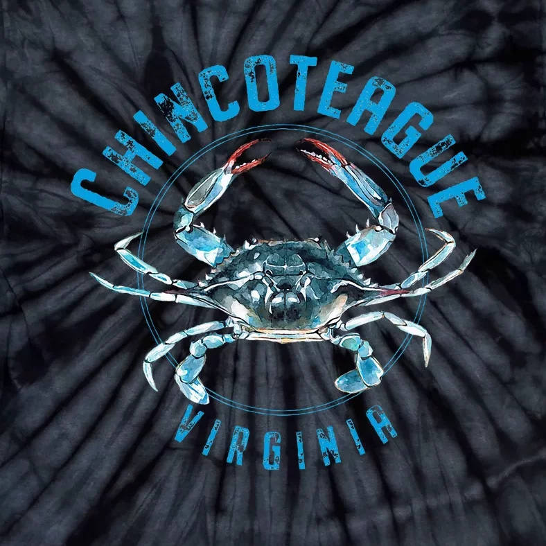 Chincoteague Virginia Blue Crab Design Tie-Dye T-Shirt