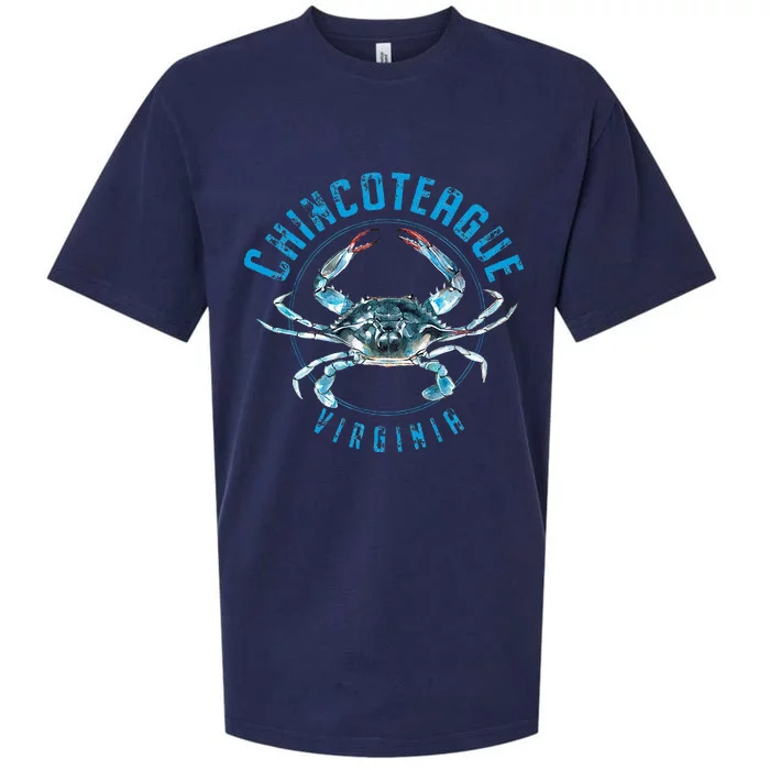 Chincoteague Virginia Blue Crab Design Sueded Cloud Jersey T-Shirt