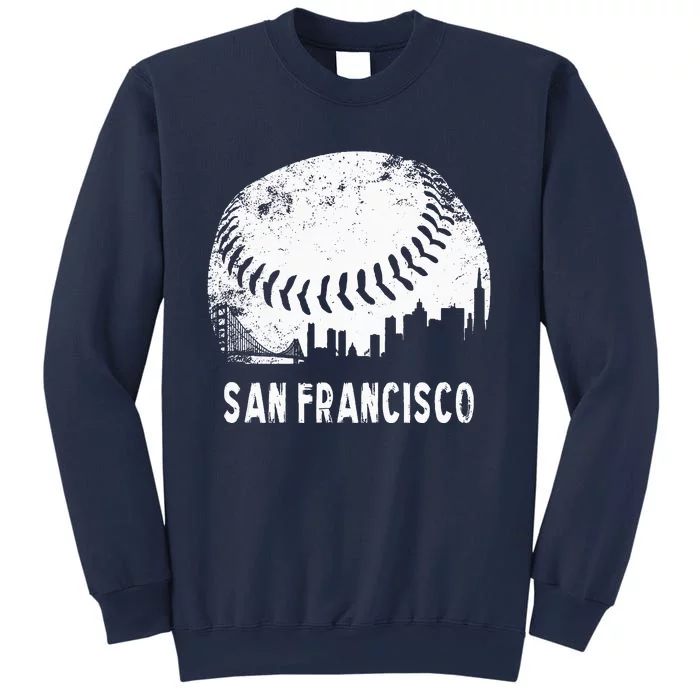 Cool Vintage Baseball San Francisco City Skyline Building SF Sweatshirt