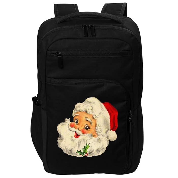 Cool Vintage Christmas Santa Claus Face Impact Tech Backpack