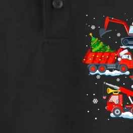 Construction Vehicle Christmas Red Trucks Winter Boys Dry Zone Grid Performance Polo