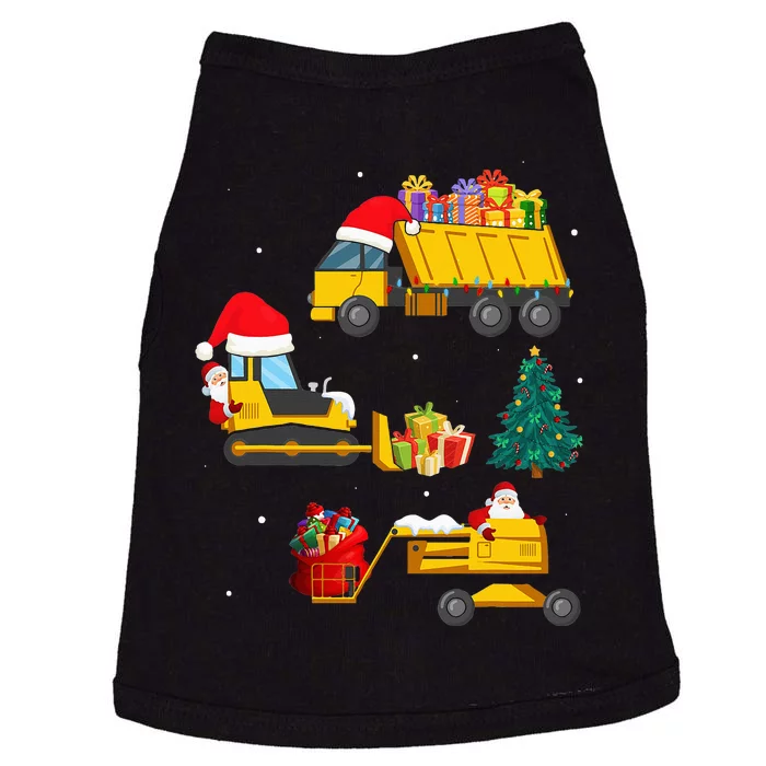 Construction Vehicle Christmas Red Trucks Winter Doggie Tank