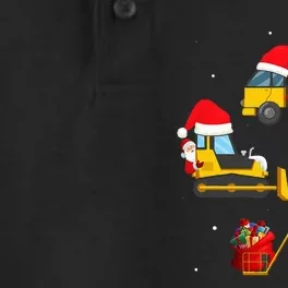 Construction Vehicle Christmas Red Trucks Winter Dry Zone Grid Performance Polo