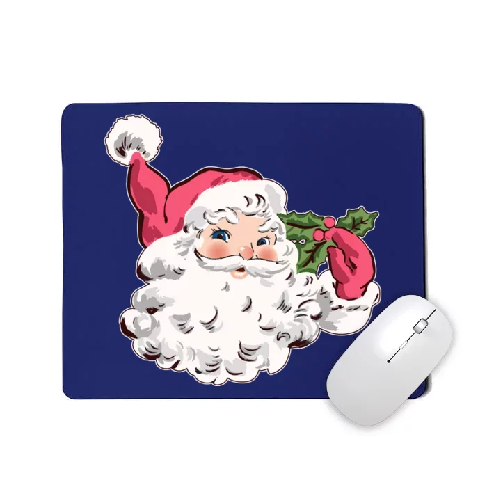 Cute Vintage Christmas Santa Claus Face Mousepad