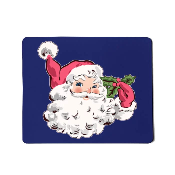 Cute Vintage Christmas Santa Claus Face Mousepad