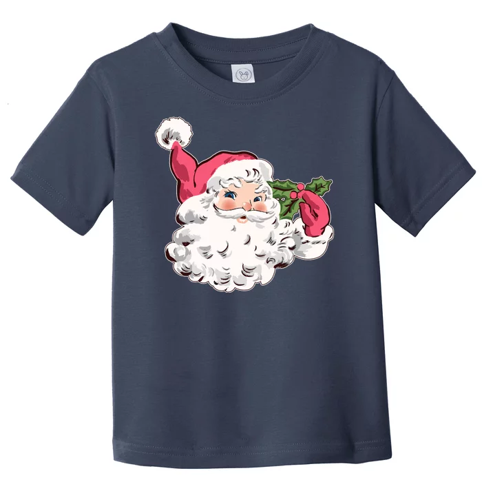 Cute Vintage Christmas Santa Claus Face Toddler T-Shirt