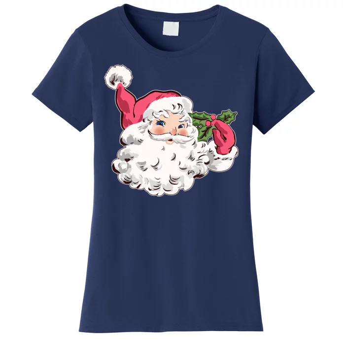 Cute Vintage Christmas Santa Claus Face Women's T-Shirt