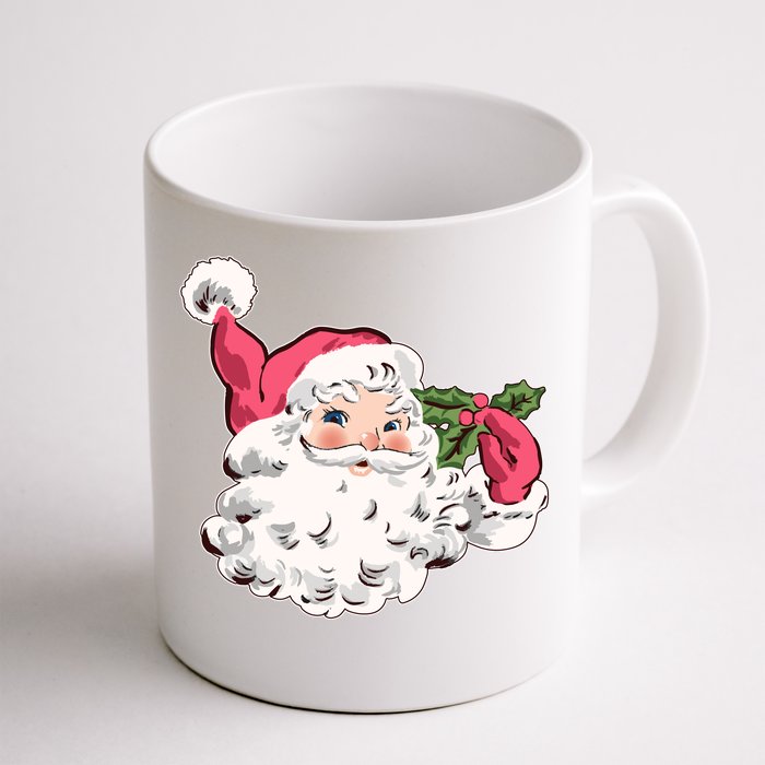 Cute Vintage Christmas Santa Claus Face Front & Back Coffee Mug