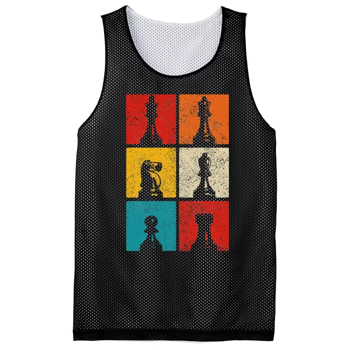 Chess Vintage Chess Master Club Chess Player Mesh Reversible Basketball Jersey Tank