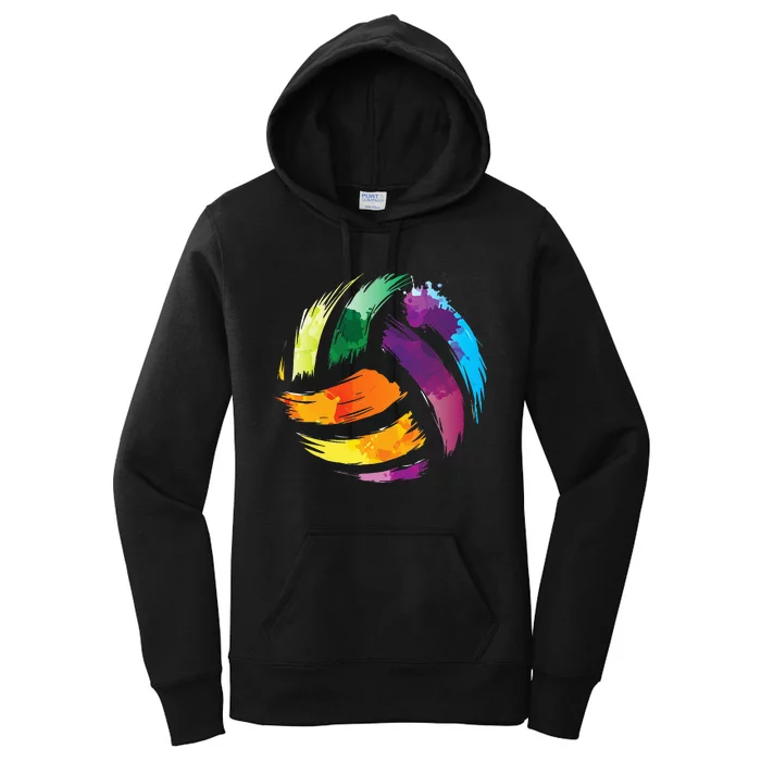 Colorful VolleyballCute Colorsplash Ball Gift Women's Pullover Hoodie