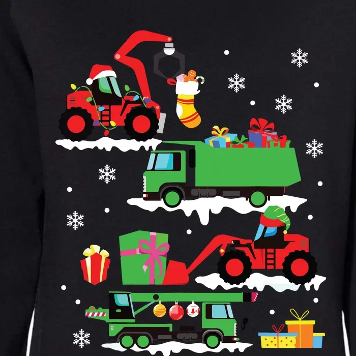 Construction Vehicle Christmas Red Trucks Winter Boy Womens California Wash Sweatshirt