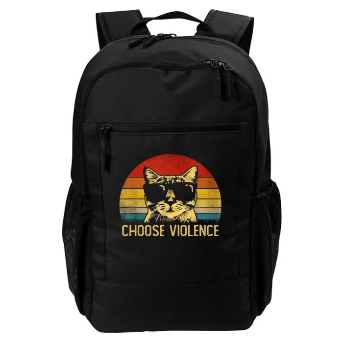 Choose Violence Cat Vintage Daily Commute Backpack