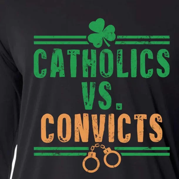 Catholics VS Convicts Funny Religion Cooling Performance Long Sleeve Crew