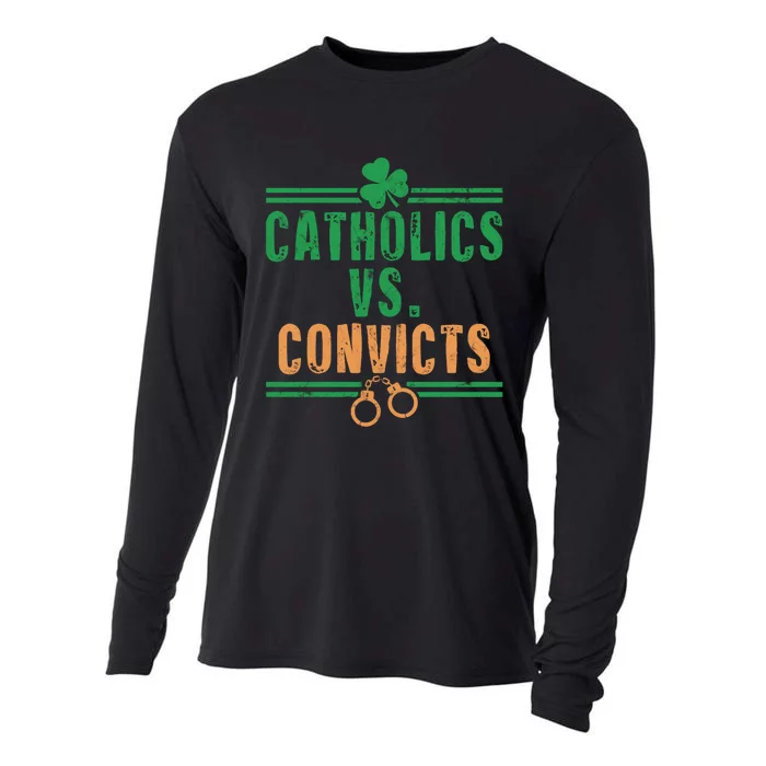 Catholics VS Convicts Funny Religion Cooling Performance Long Sleeve Crew