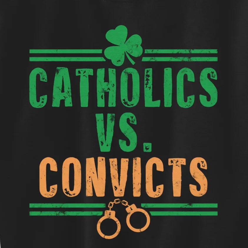 Catholics VS Convicts Funny Religion Kids Sweatshirt