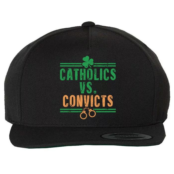 Catholics VS Convicts Funny Religion Wool Snapback Cap