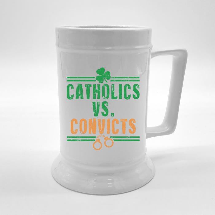 Catholics VS Convicts Funny Religion Front & Back Beer Stein