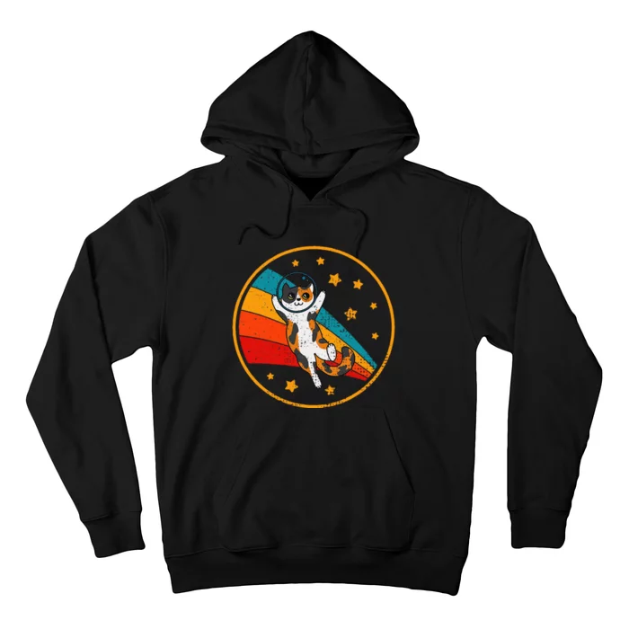 Cute Vintage Calico Cat Retro Space Cat Hoodie