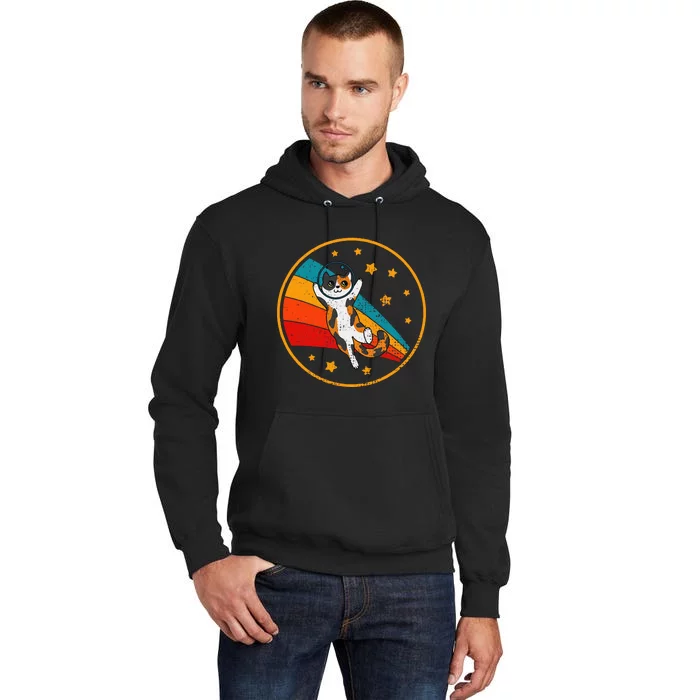 Cute Vintage Calico Cat Retro Space Cat Tall Hoodie