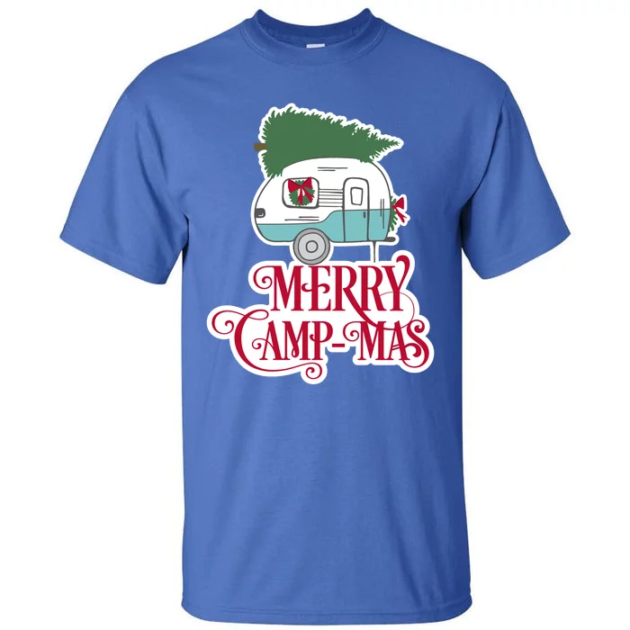 Christmas Vintage Camper Gift Merry Campmas Tall T-Shirt